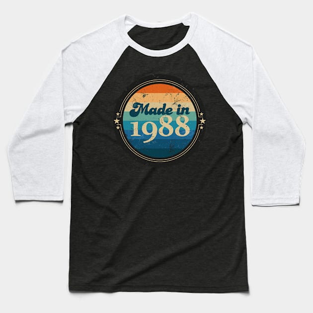 Retro Vintage Made In 1988 Baseball T-Shirt by Jennifer